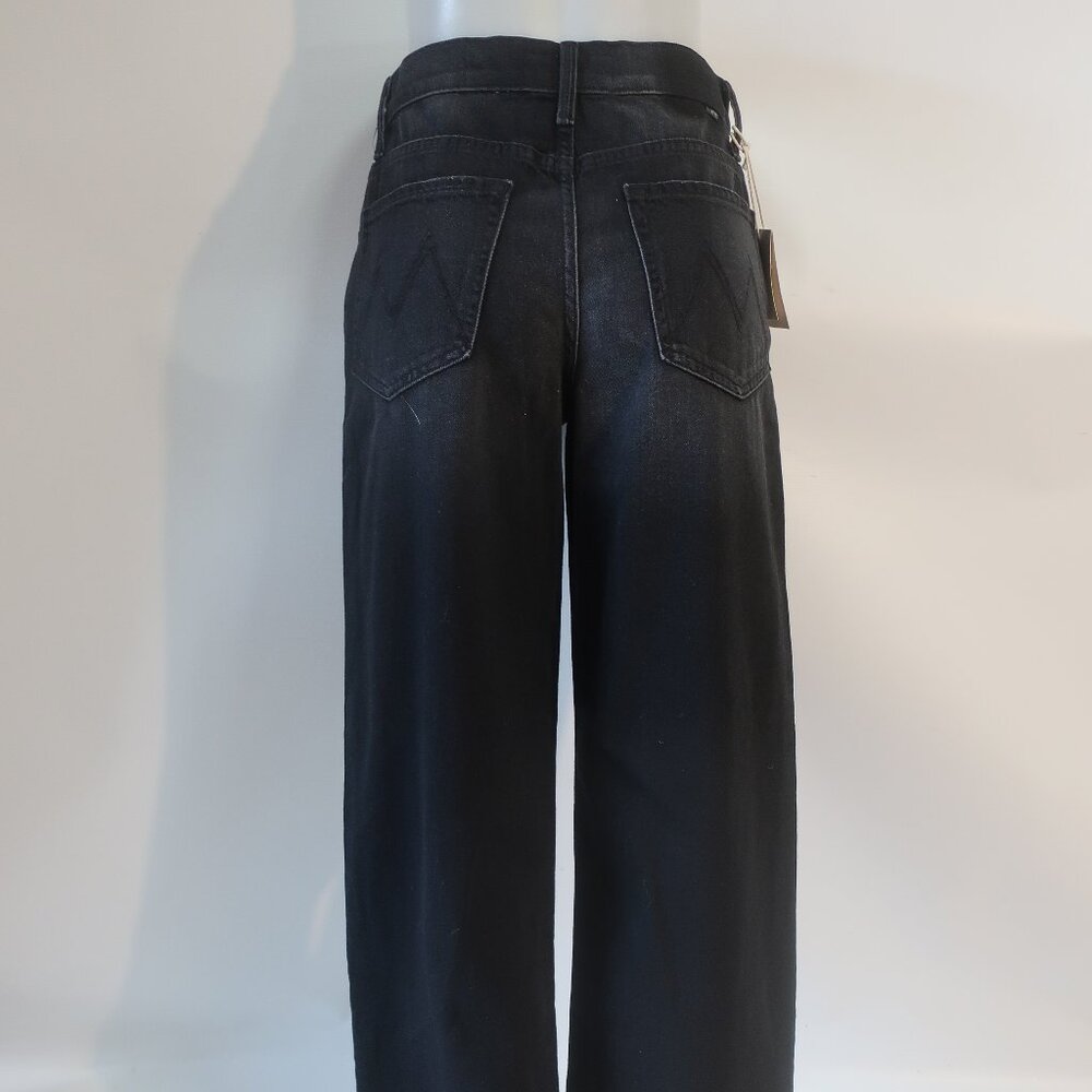 NWT Womens Mother Black Magic (Item- 9) The Spinner Zip Sneak Wide Leg Jeans 27 - Picture 5 of 16